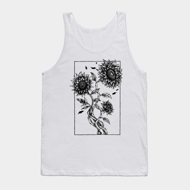 Black Hole Sunflower Tank Top by RadCoolguy